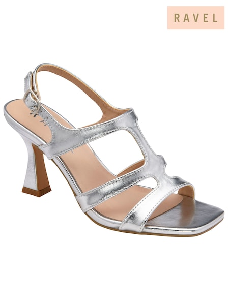 Silver - Ravel Strappy Heeled Sandals