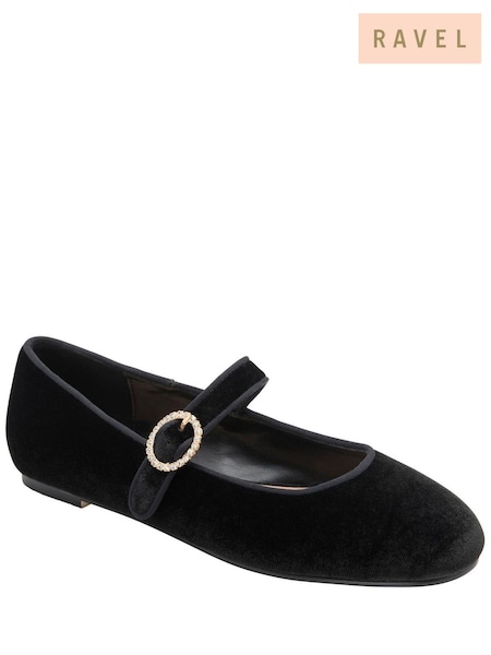 Black - Ravel Velvet Flat Shoes
