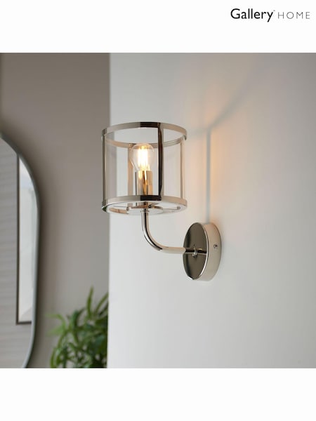 Gallery Home Bright Nickel Vernon 1 Bulb Wall Light (694799) | £39