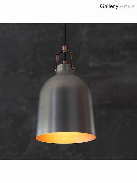 Gallery Home Silver Lacie Aged Pewter Pendant Ceiling Light (695564) | £56
