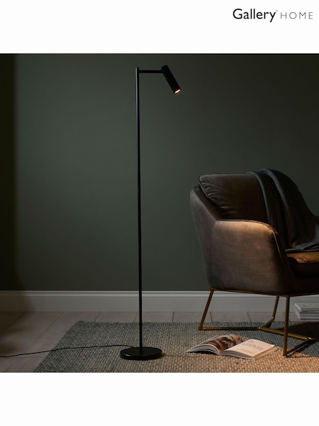 Gallery Home Black Reader Satin Nickel Floor Lamp (695592) | £88