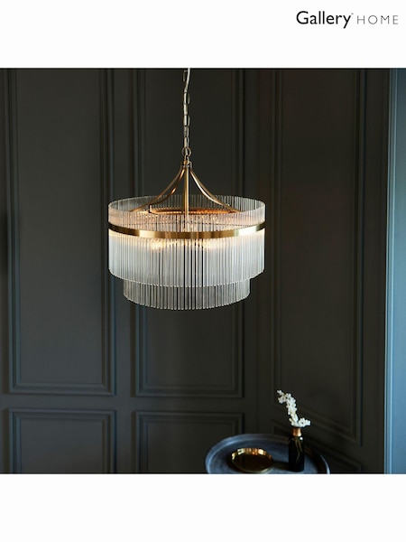 Gallery Home Antique Brass Marston 5 Bulb Pendant Ceiling Light (695596) | £277