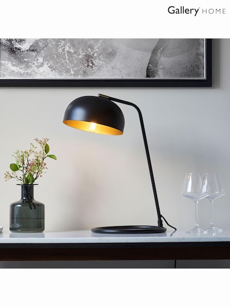 Gallery Home Claire Matt Black and Antique Brass Table Lamp (695615) | £54