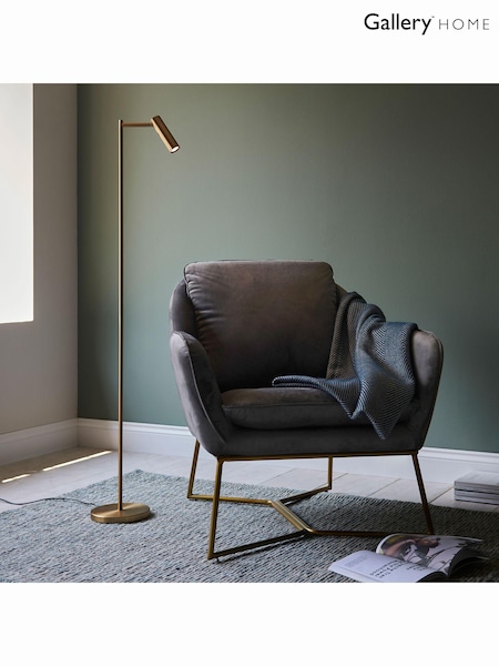 Gallery Home Reader Satin Warm Brass Floor Lamp (695660) | £88