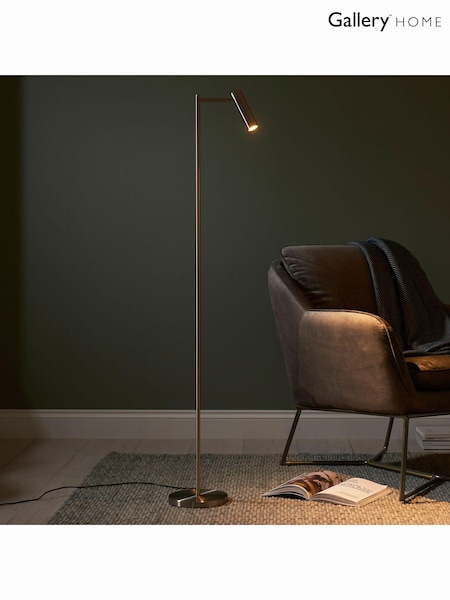 Gallery Home Silver Reader Satin Nickel Floor Lamp (695707) | £88