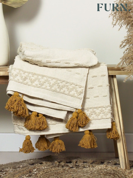 furn. Yellow Boho Throw (696123) | £32