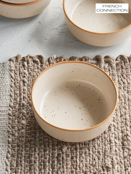 French Connection Cream Speckle Watamu Set of 4 Cereal Bowls (696276) | £32