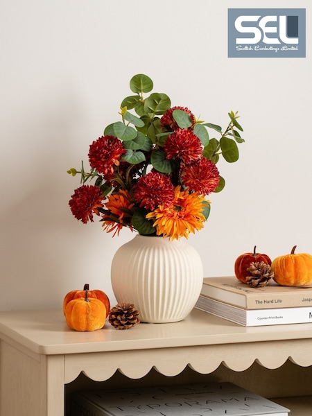 Scottish Everlastings Ltd Chrysanthemum Eucalyptus Artificial Flower Arrangement