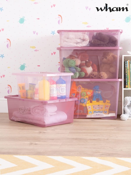 Wham 5 Piece Pink Crystal Multisize Storage Boxes (696995) | £36