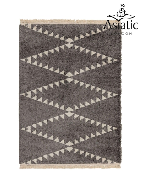 Asiatic Rugs Charcoal Grey Rocco Flags Ultra Soft Rug (699912) | £137 - £389