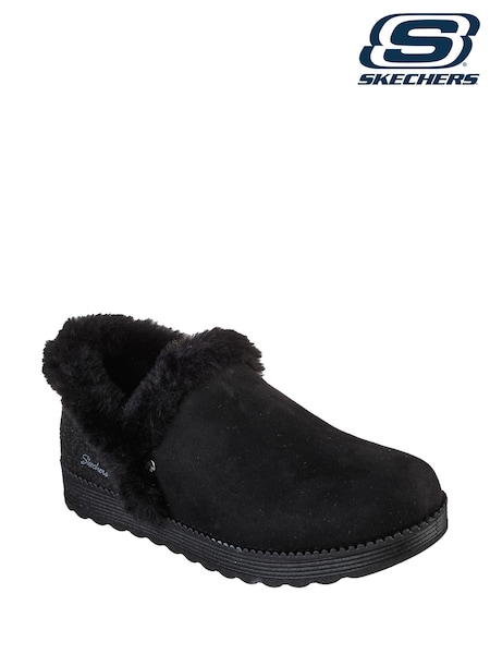 Skechers Black Faux Fur Slip-On Slipper Booties (700272) | £49