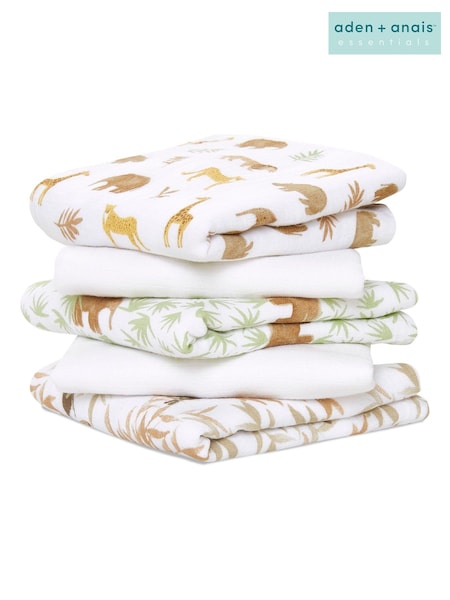 aden + anais Animal Essentials Muslin Squares 5 Pack (700874) | £23