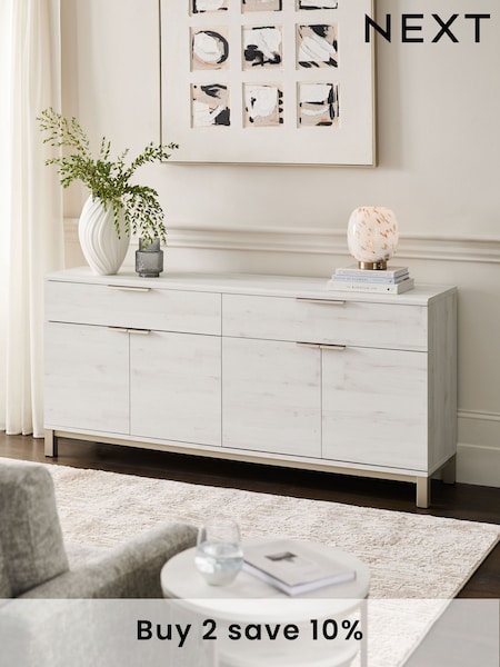 White Bronx Oak Effect Large Sideboard (700893) | £525