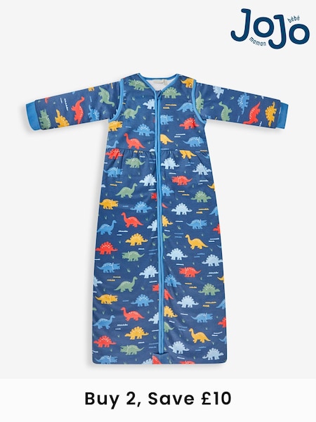 JoJo Maman Bébé Navy Blue Dinosaur 3.5 Tog Toddler Sleeping Bag (701259) | £42
