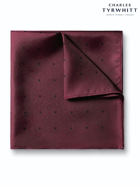 Wine Red - Regular Charles Tyrwhitt Paisley Silk Pocket Square Handkerchief