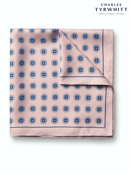 Light Pink - Regular Charles Tyrwhitt Paisley Silk Pocket Square Handkerchief