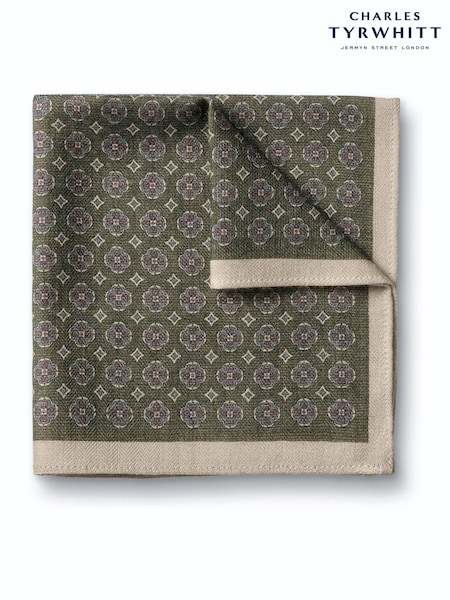 Green - Regular Charles Tyrwhitt Floral Silk Pocket Square