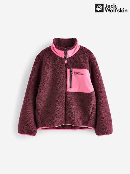 Jack Wolfskin Pink Ice Curl Contrast Pocket FZ Fleece (703770) | £45