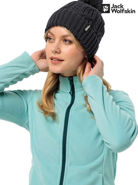 Jack Wolfskin Pom Knitted Black Beanie (703812) | £32