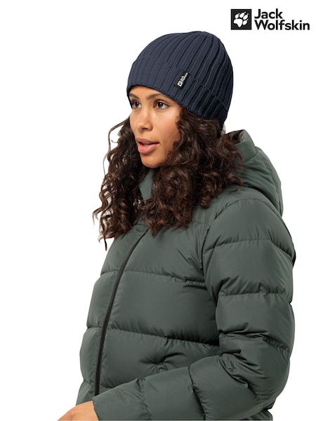 Jack Wolfskin Navy Winter Rib Knit Beanie (703833) | £32