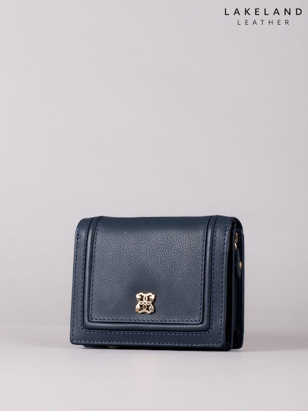 Lakeland Leather Blue Small Icon Leather Flapover Purse (704126) | £30