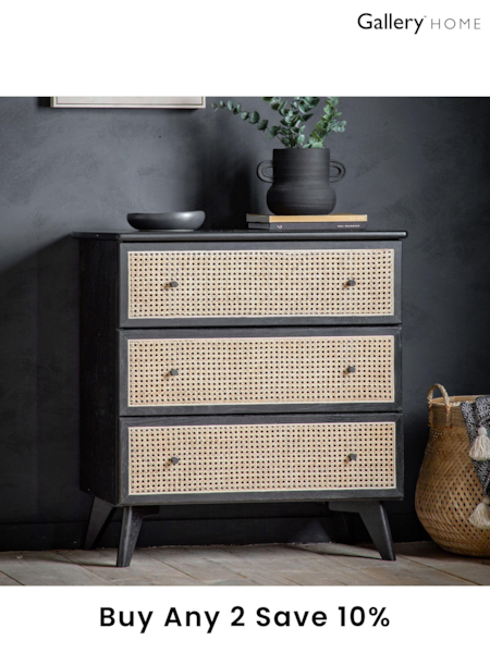 Gallery Home Natural Amber 3 Drawer Chest (704330) | £653