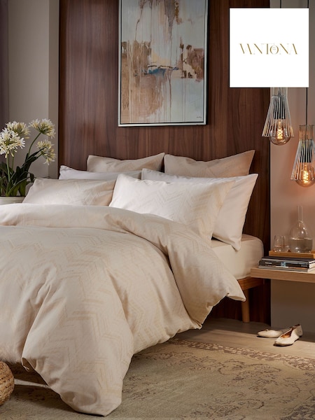 Vantona Cream Luton Jacquard Duvet Cover and Pillowcase Set (704362) | £45 - £95