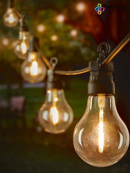 Premier Decorations Ltd Garden 20 Warm White Connectable Festoon Lights (705178) | £35