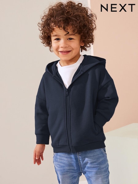 Navy Blue Zip Through Hoodie (3mths-7yrs) (706310) | £11 - £13