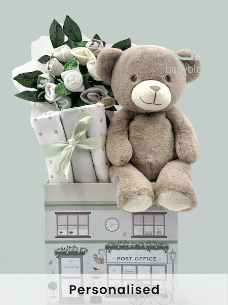Babyblooms Baby Grey 100% Cotton Welcome Hamper with Frankie Bear Soft Toy (706553) | £78
