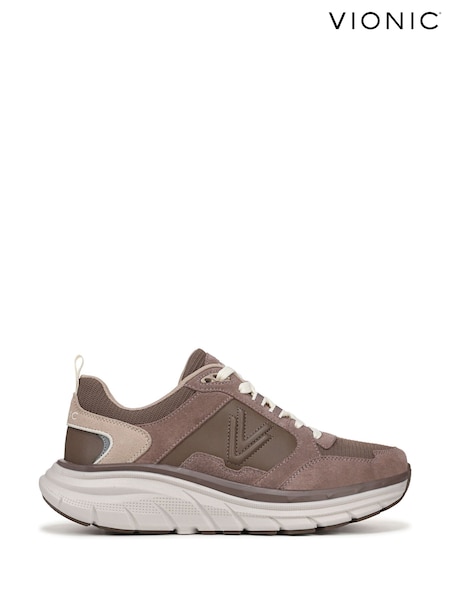 Brown - Vionic Walk Max Skyline Wide Fit Arch Support Trainers