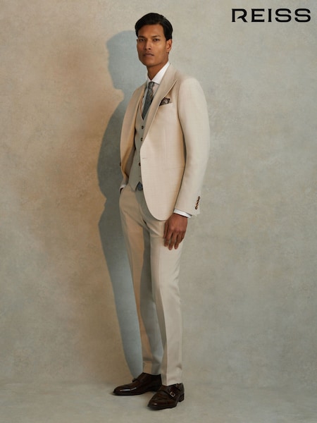 Reiss Stone Belmont Slim Fit Side Adjuster Trousers (707954) | £178