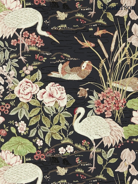 Sanderson Green Crane Frog 10.05M Wallpaper (709105) | £164