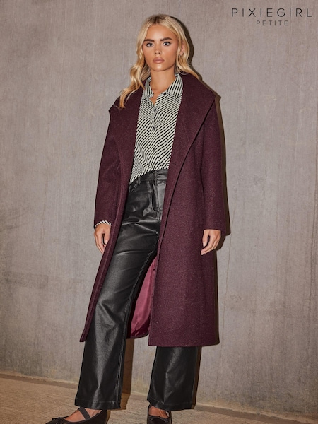 PixieGirl Petite Red Wrap Belted Coat (709470) | £80