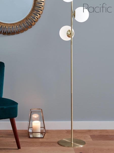 Pacific White Asterope Metal Floor Lamp (710295) | £180