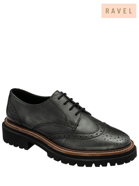 Grey - Ravel Leather Brogues