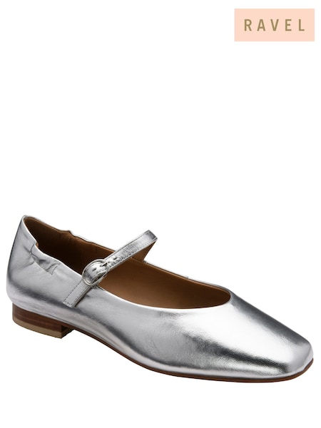 Silver - Ravel Flat Mary-jane Shoes