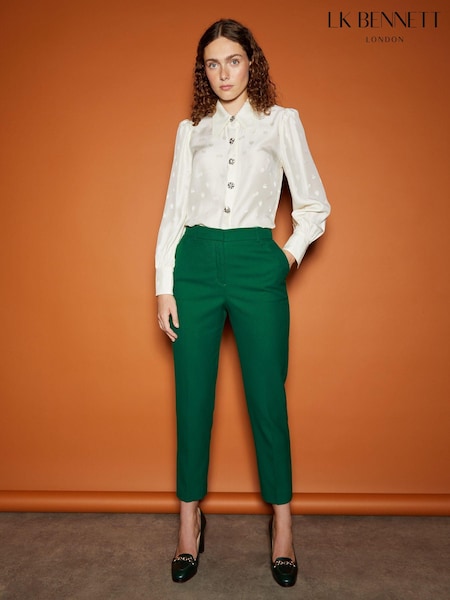 LK Bennett Green Mariner Trousers With Viscose (710455) | £199