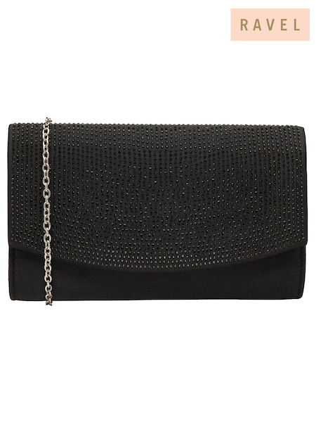 Black - Ravel Clutch Bag With Chain