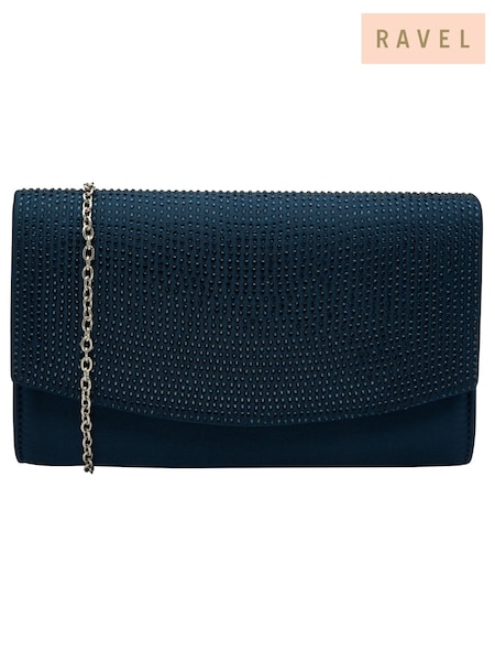 Blue - Ravel Clutch Bag With Chain