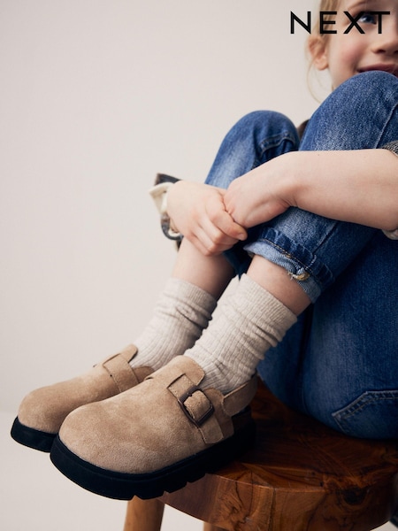 Neutral Brown Touch Fastening Chunky Clogs (7111P6) | £24 - £31