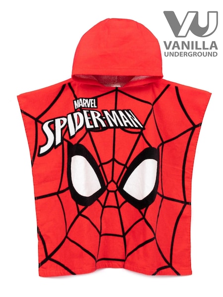 Vanilla Underground Red 100% Cotton Spider-Man Character Towel Poncho (711503) | £20