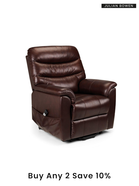 Julian Bowen Brown Pullman Leather Dual Motor Rise and Recliner (714780) | £625