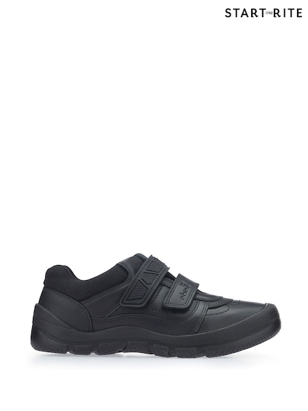 Start-Rite Rhino Warrior Riptape Black Leather School Shoes (716129) | £62