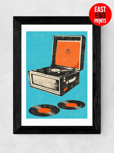 East End Prints Black Record Player Print (716548) | £50 - £130
