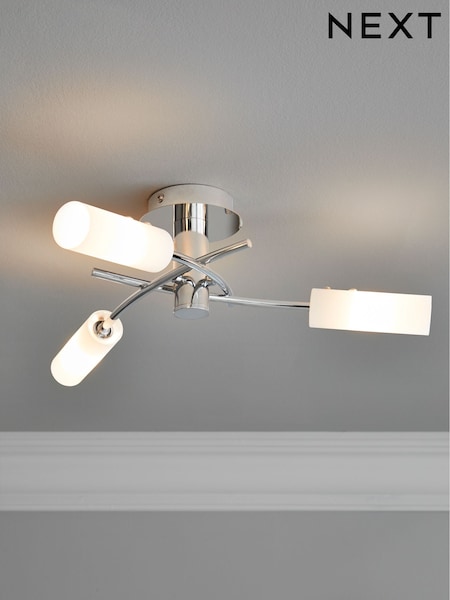 Chrome Seville 3 Light Flush Fitting Ceiling Light (717298) | £30