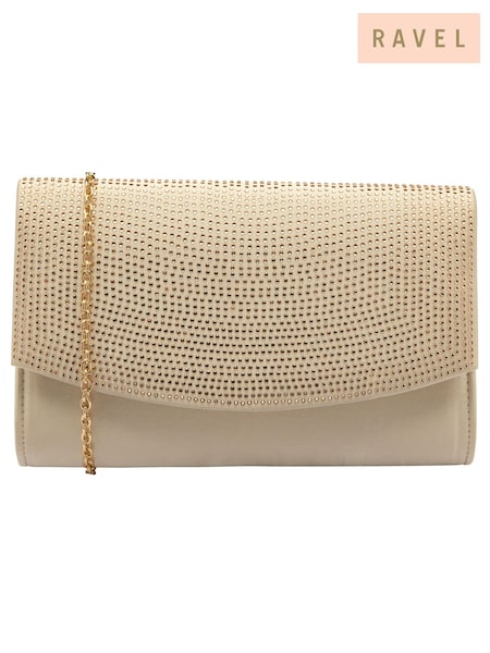Gold - Ravel Clutch Bag With Chain