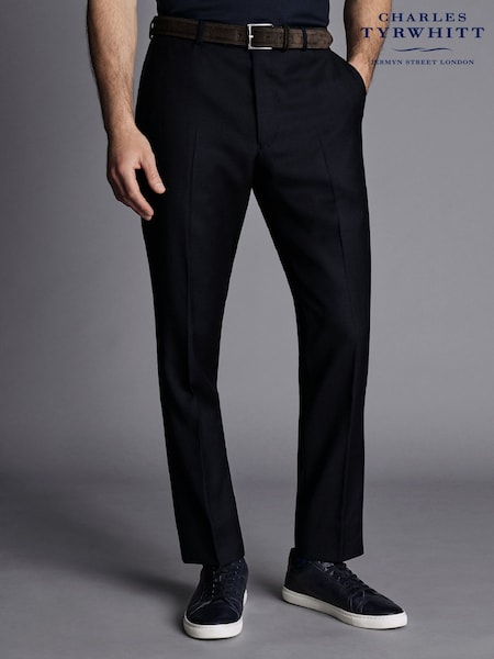 Charles Tyrwhitt Blue Slim Fit Natural Stretch Twill Suit Trousers (718262) | £100