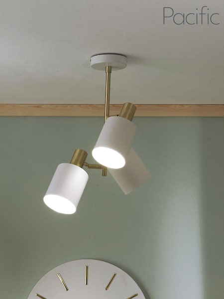 Pacific White Biba 3 Light Electrified Ceiling Light Pendant (719024) | £100