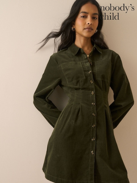Green - Nobodys Child Montego Cord Mini Dress